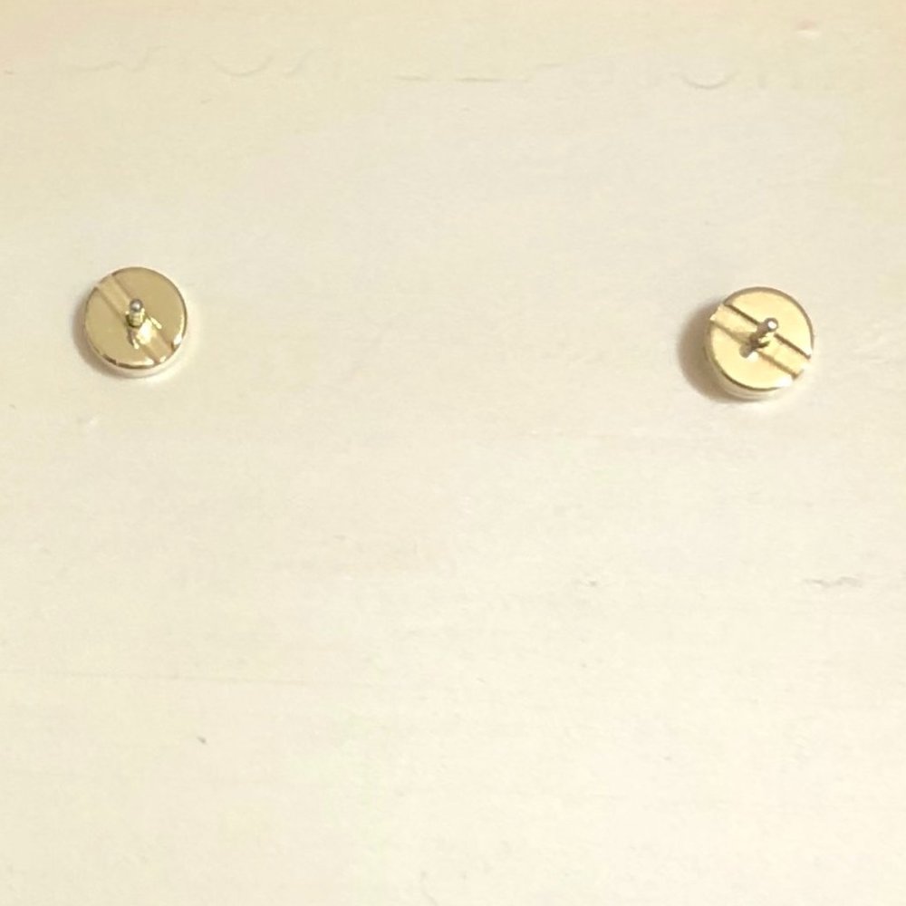 MICHAEL KORS Logo Stud Earrings Pave Crystal Gold Tone MK1 - Picture 6 of 6